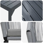 Garten Essgruppe 7 pcs Grau Poly-Rattan