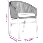 Garten Essgruppe 7 pcs Grau Poly-Rattan