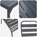 Garten Essgruppe 9 pcs Anthrazit Pulverbeschichteter Stahl
