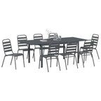 Garten Essgruppe 9 pcs Anthrazit Pulverbeschichteter Stahl