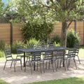 Garten Essgruppe 11 pcs Anthrazit Pulverbeschichteter Stahl