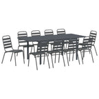 Garten Essgruppe 11 pcs Anthrazit Pulverbeschichteter Stahl