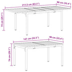 Garten Essgruppe 11 pcs Anthrazit Pulverbeschichteter Stahl