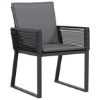 Garten Essgruppe 9 pcs Schwarz Poly-Rattan