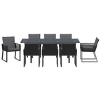 Garten Essgruppe 9 pcs Schwarz Poly-Rattan