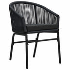 Garten Essgruppe 9 pcs Schwarz Poly-Rattan