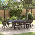 Garten Essgruppe 9 pcs Braun Poly-Rattan