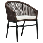 Garten Essgruppe 9 pcs Braun Poly-Rattan