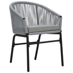 Garten Essgruppe 9 pcs Grau Poly-Rattan