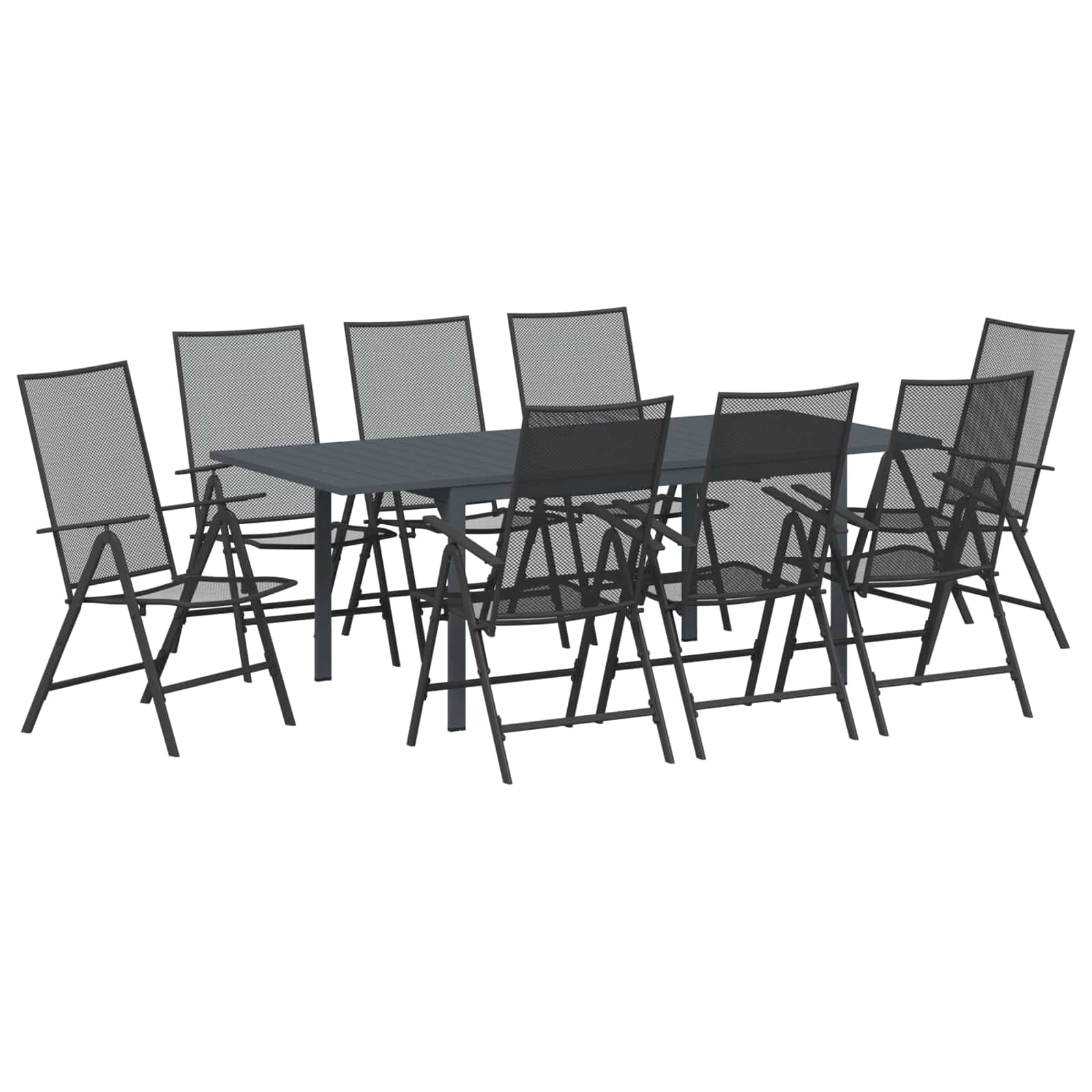 Garten Essgruppe 9 pcs Anthrazit Stahl