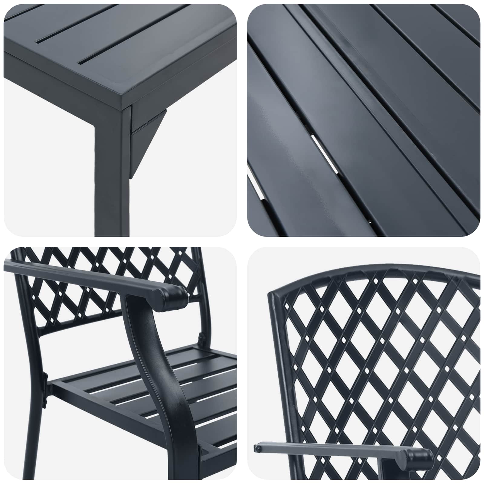Garten Essgruppe 9 pcs Anthrazit Stahl
