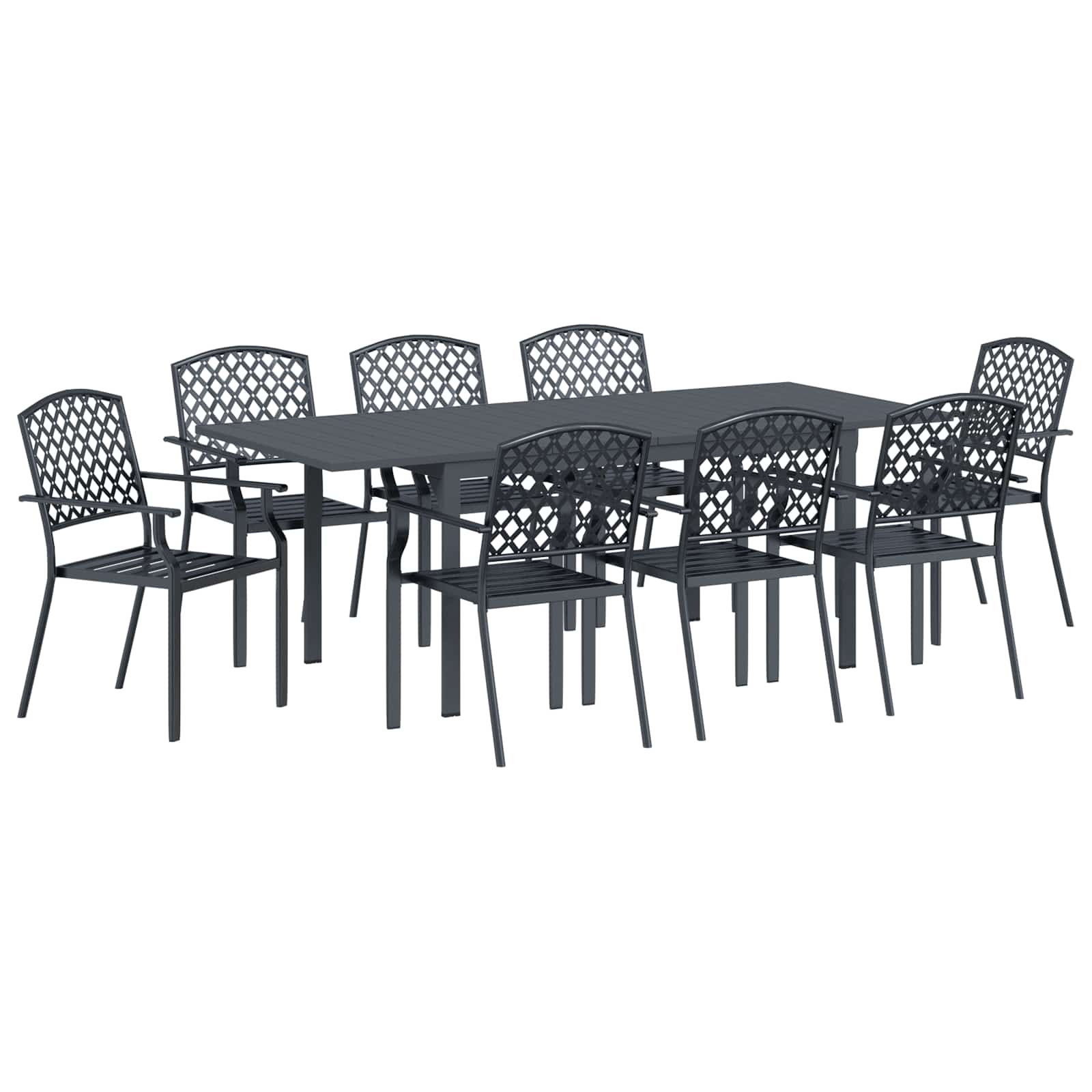 Garten Essgruppe 9 pcs Anthrazit Stahl