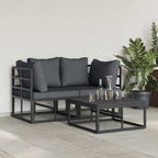 Gartensofa-set 3 pcs Schwarz Metall