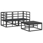 Gartensofa-set 3 pcs Schwarz Metall