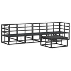 Gartensofa-set 5 pcs Schwarz Metall