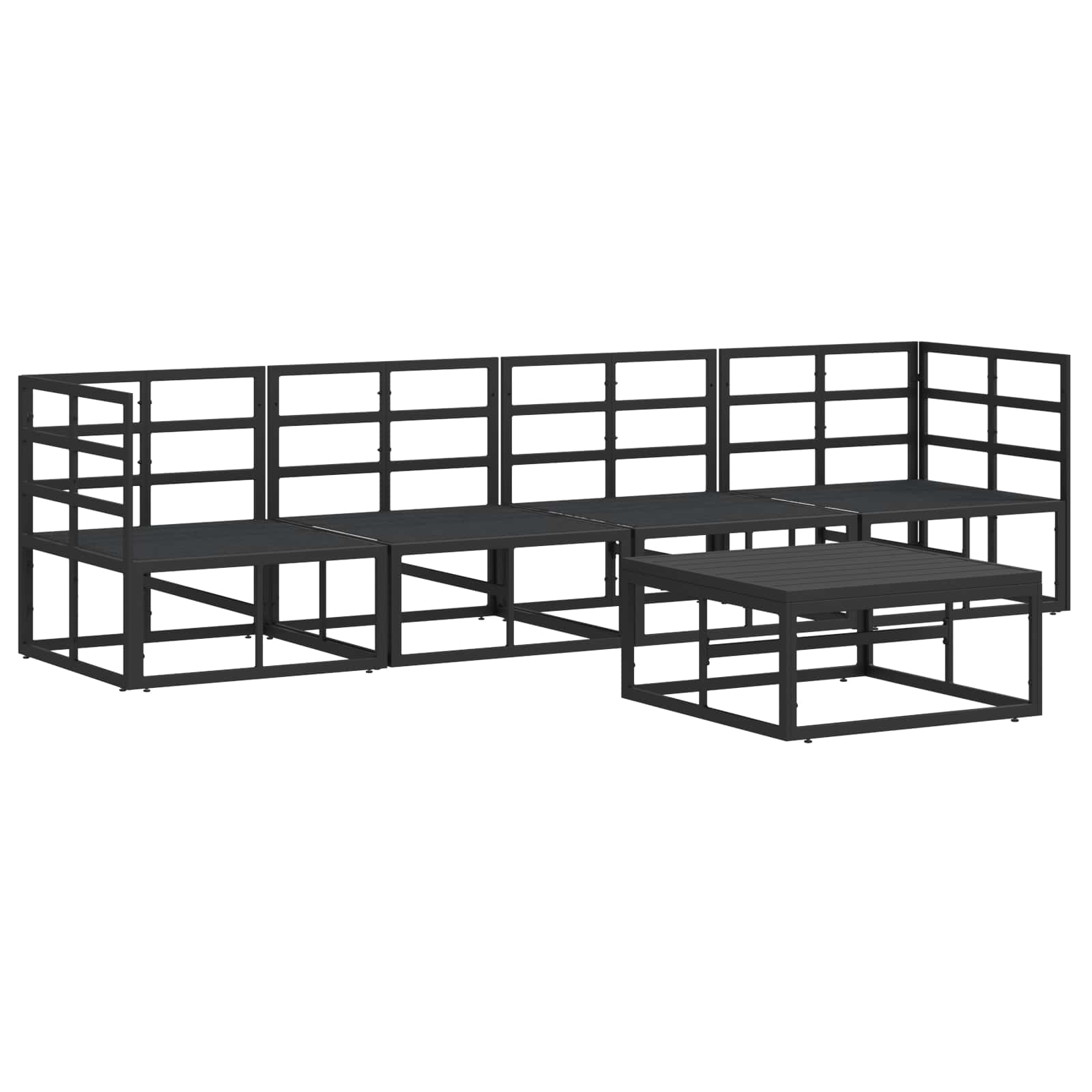Gartensofa-set 5 pcs Schwarz Metall