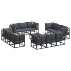 Gartensofa-set 13 pcs Schwarz Metall