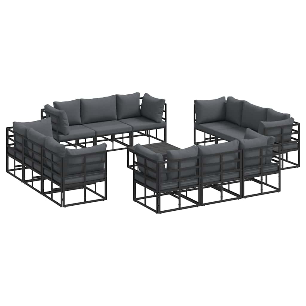 Gartensofa-set 13 pcs Schwarz Metall
