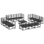 Gartensofa-set 13 pcs Schwarz Metall