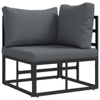 Gartensofa-set 13 pcs Schwarz Metall