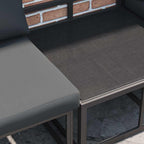 Gartensofa-set mit Kissen 6 pcs Schwarz Aluminium