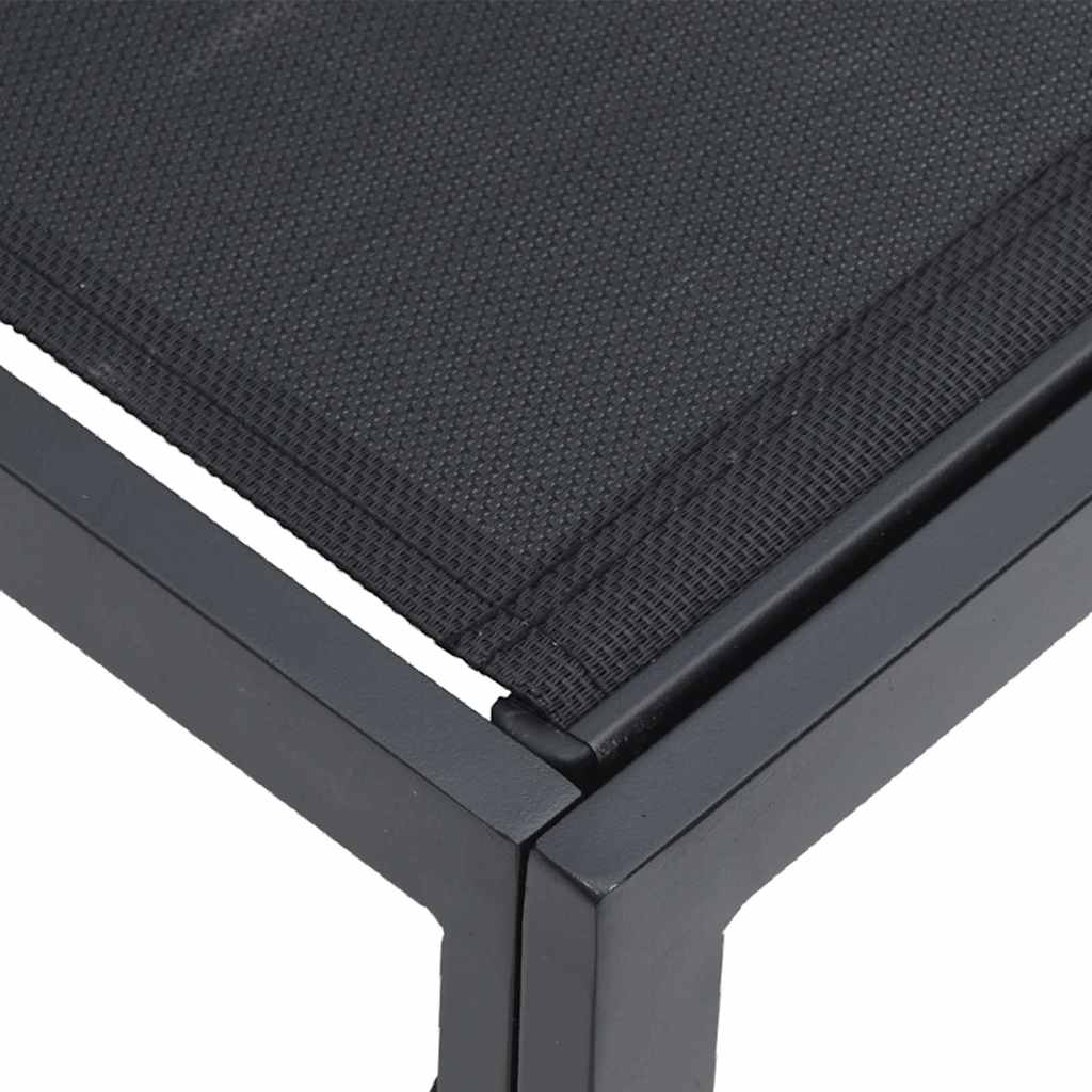 Gartensofa-set mit Kissen 8 pcs Schwarz Aluminium