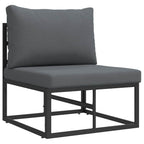 Gartensofa-set mit Kissen 4 pcs Schwarz Aluminium