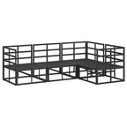 Gartensofa-set mit Kissen 4 pcs Schwarz Aluminium