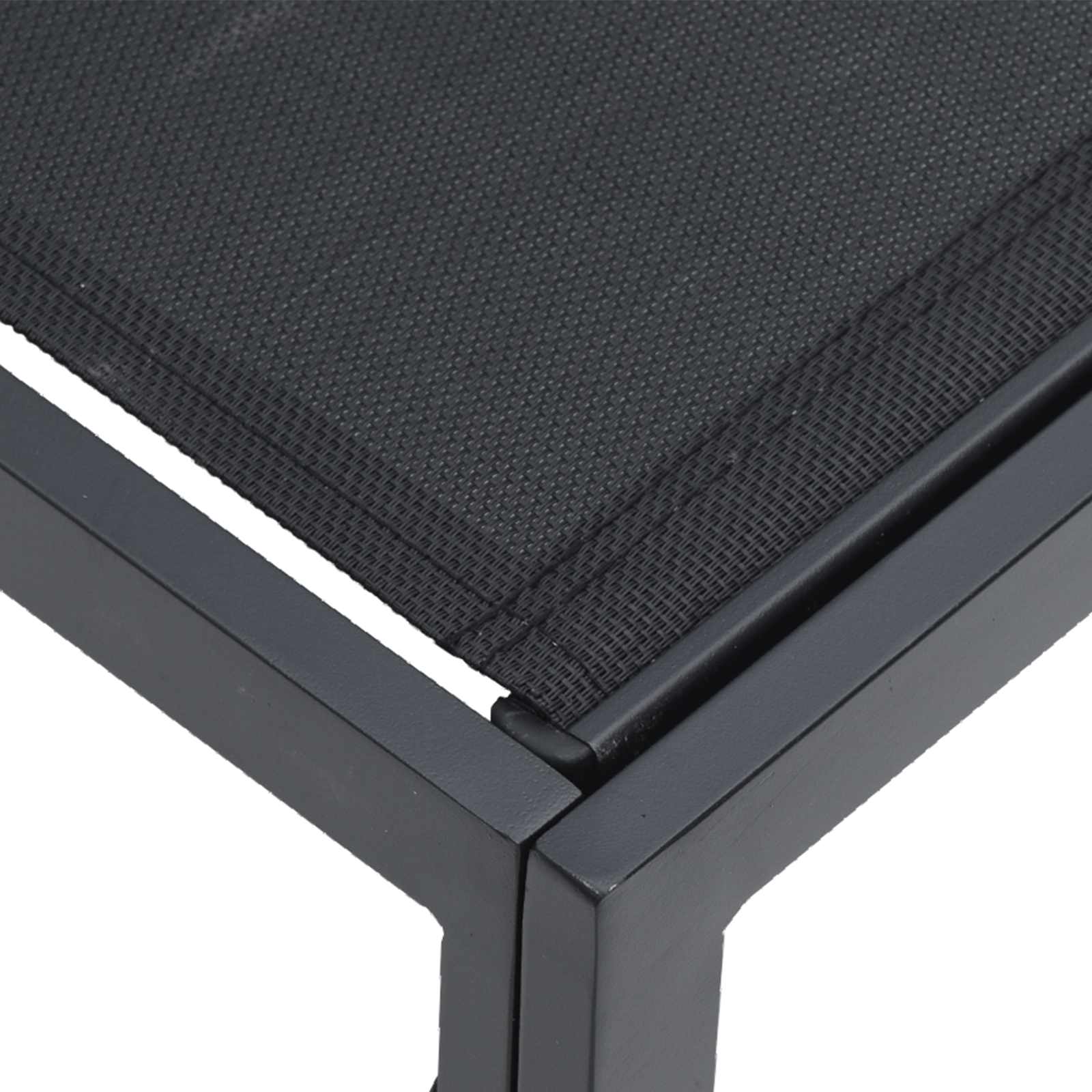 Gartensofa-set mit Kissen 5 pcs Schwarz Aluminium