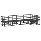 Gartensofa-set mit Kissen 5 pcs Schwarz Aluminium