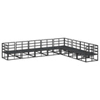 Gartensofa-set mit Kissen 8 pcs Schwarz Aluminium