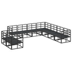 Gartensofa-set mit Kissen 9 pcs Schwarz Aluminium