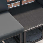 Gartensofa-set mit Kissen 9 pcs Schwarz Aluminium