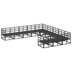 Gartensofa-set mit Kissen 11 pcs Schwarz Aluminium