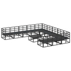 Gartensofa-set mit Kissen 12 pcs Schwarz Aluminium