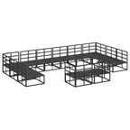 Gartensofa-set mit Kissen 12 pcs Schwarz Aluminium