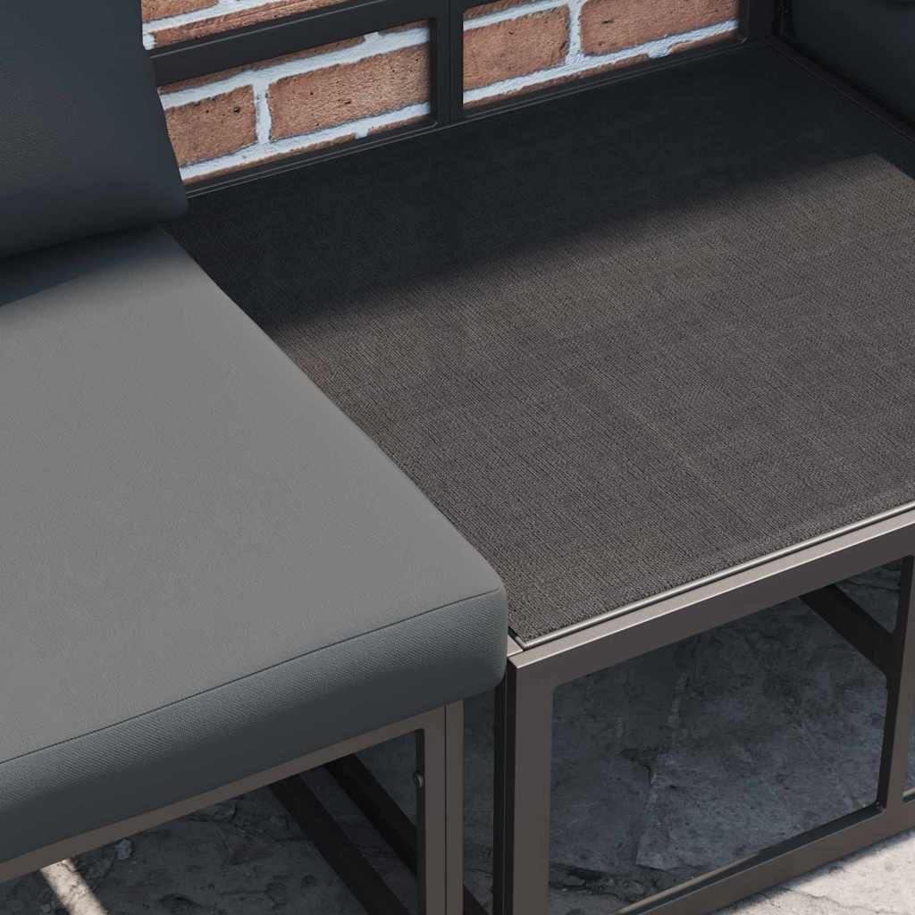 Gartensofa-set mit Kissen 13 pcs Schwarz Aluminium