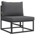 Gartensofa-set mit Kissen 14 pcs Schwarz Aluminium