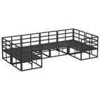 Gartensofa-set mit Kissen 6 pcs Schwarz Aluminium