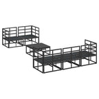 Gartensofa-set mit Kissen 6 pcs Schwarz Stahl