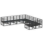 Gartensofa-set mit Kissen 8 pcs Schwarz Stahl