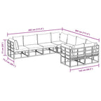 Gartensofa-set mit Kissen 8 pcs Schwarz Stahl