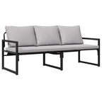 Gartensofa-set mit Kissen 6 pcs Schwarz Stahl