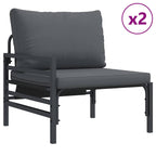 Gartensofa-set mit Kissen 4 pcs Schwarz Stahl