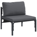 Gartensofa-set mit Kissen 6 pcs Schwarz Stahl