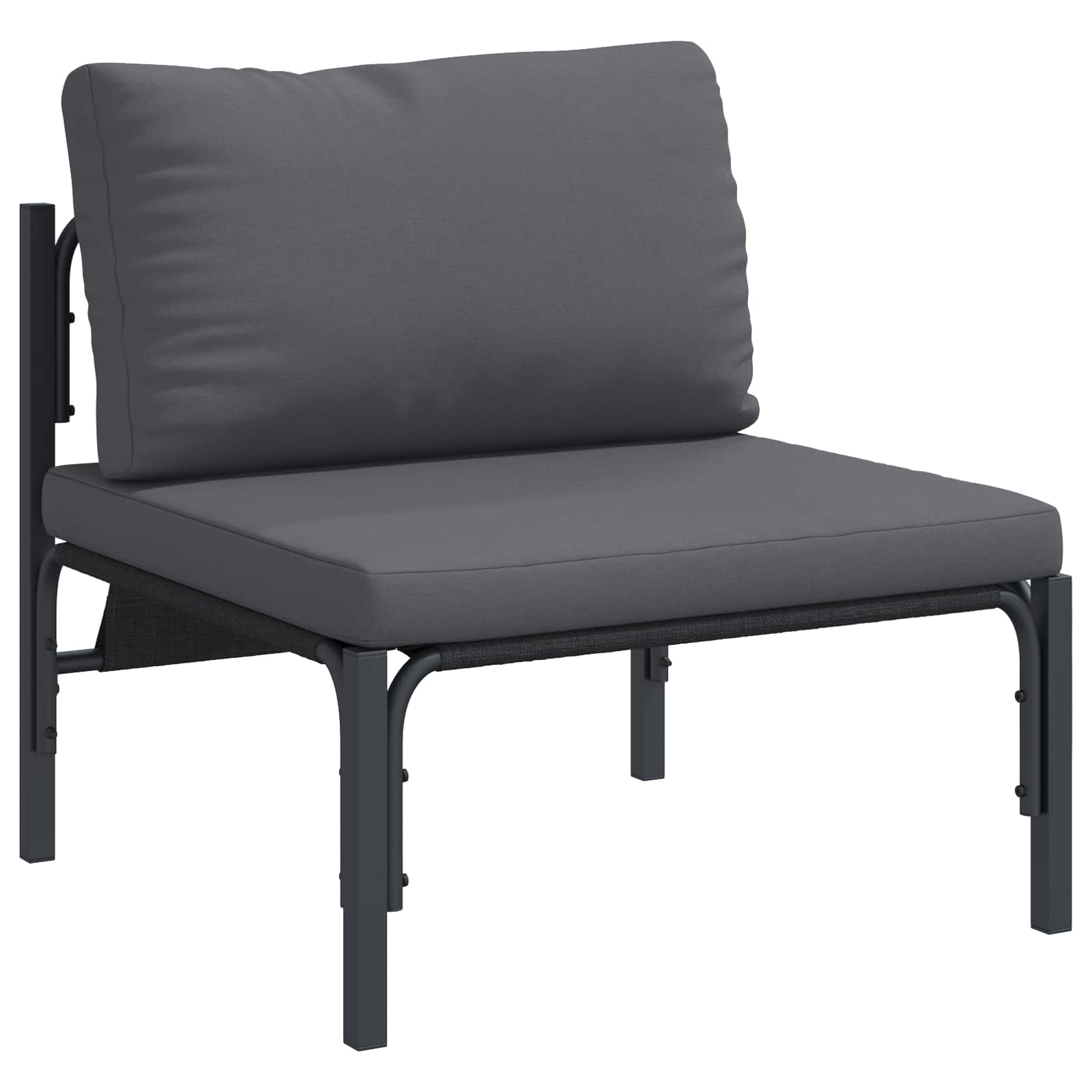 Gartensofa-set mit Kissen 6 pcs Schwarz Stahl
