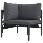 Gartensofa-set mit Kissen 7 pcs Schwarz Stahl