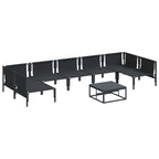 Gartensofa-set mit Kissen 8 pcs Schwarz Stahl