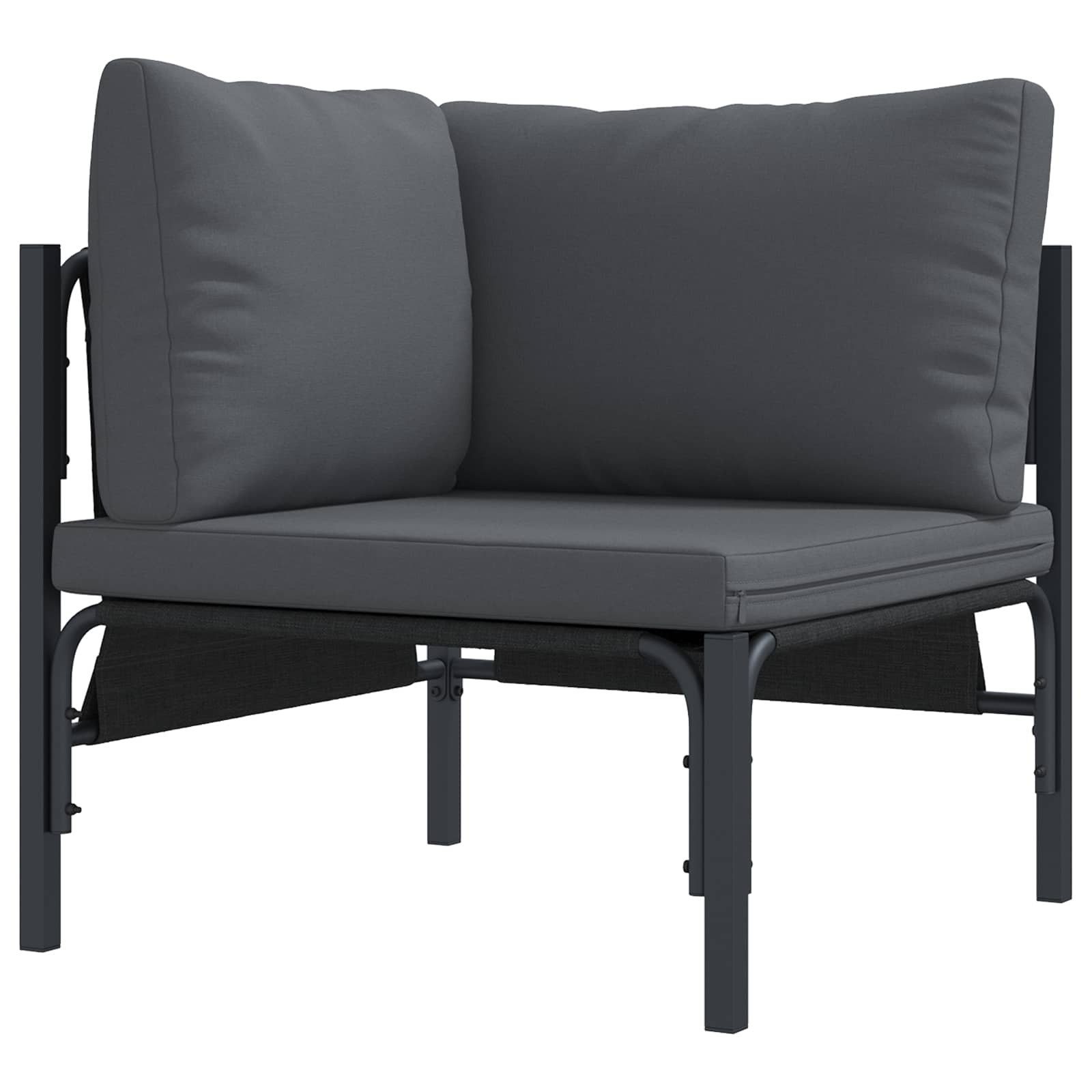 Gartensofa-set mit Kissen 8 pcs Schwarz Stahl