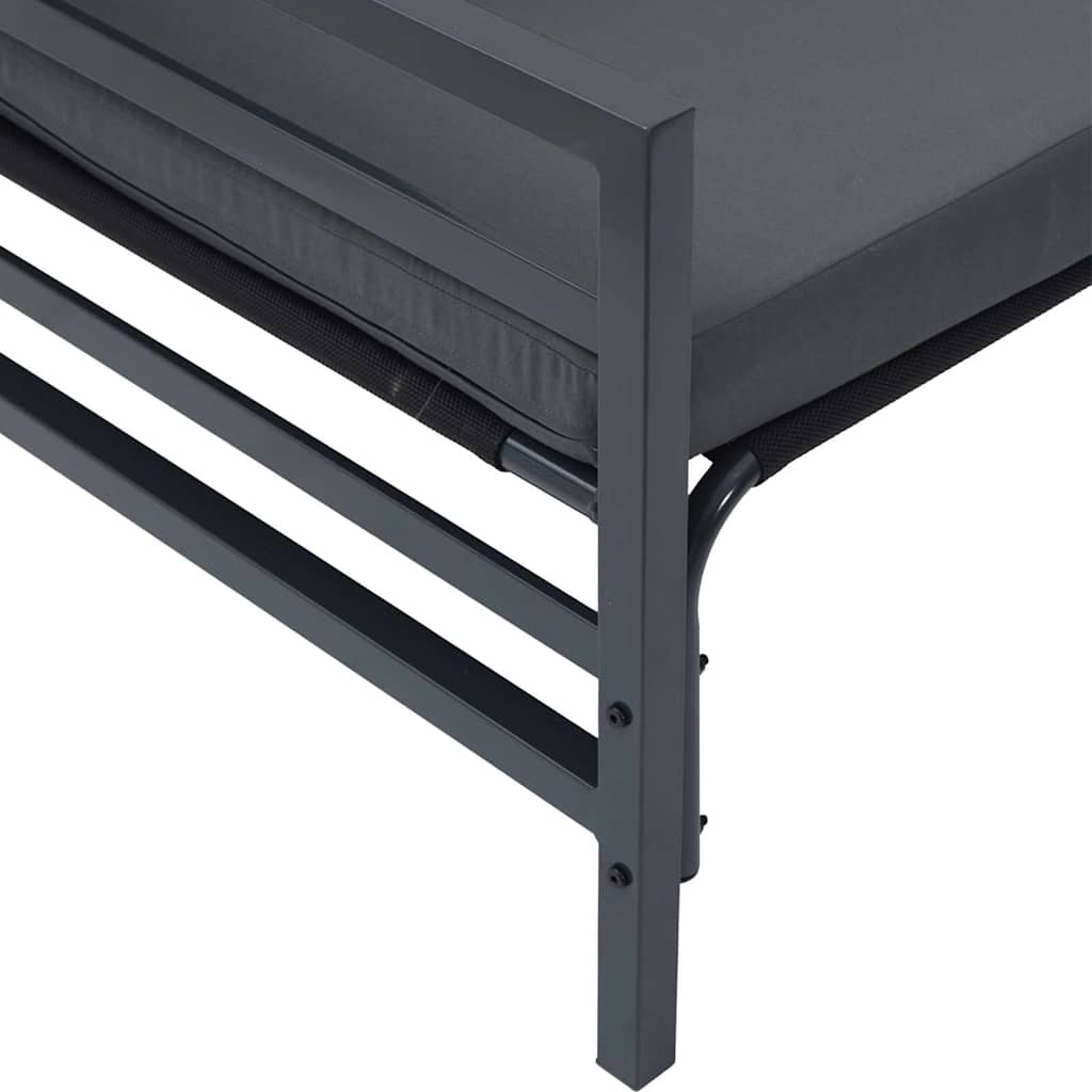 Gartensofa-set mit Kissen 9 pcs Schwarz Stahl